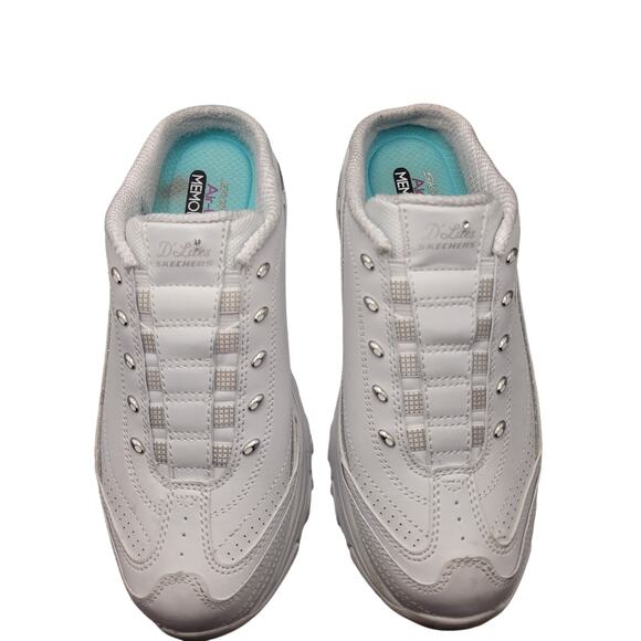 Skechers D'Lites Sneakers White Memory Foam Slip On Excellent Condt Sz 9 - Picture 3 of 10